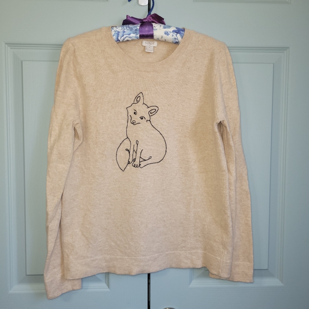 Embroidered fox sweater